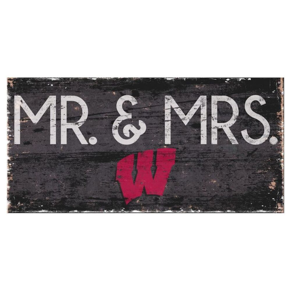Wisconsin Badgers Mr. & Mrs. Wooden Sign